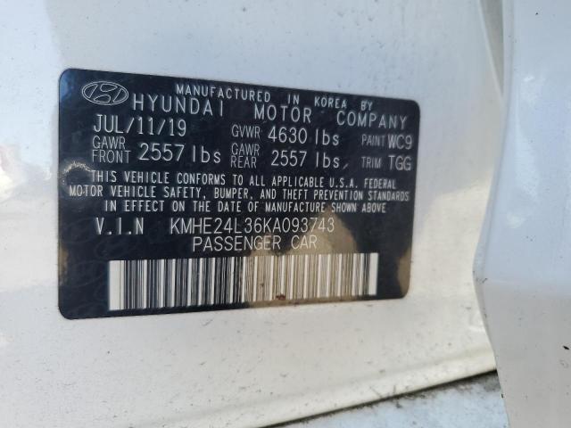 2019 HYUNDAI SONATA HYB KMHE24L36KA093743