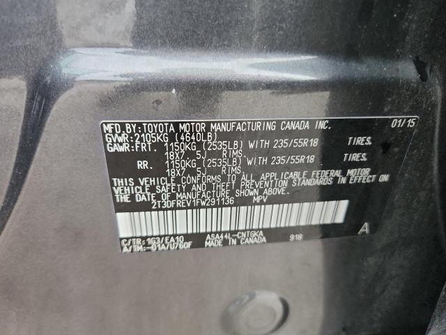 2015 TOYOTA RAV4 LIMIT - 2T3DFREV1FW291136