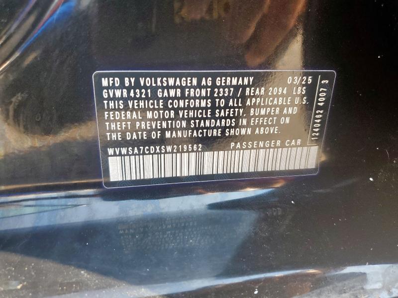 2025 VOLKSWAGEN GTI SE WVWSA7CDXSW219562