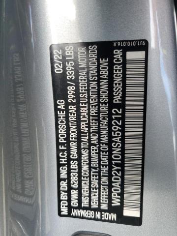 2022 PORSCHE TAYCAN GTS WP0AD2Y10NSA59212