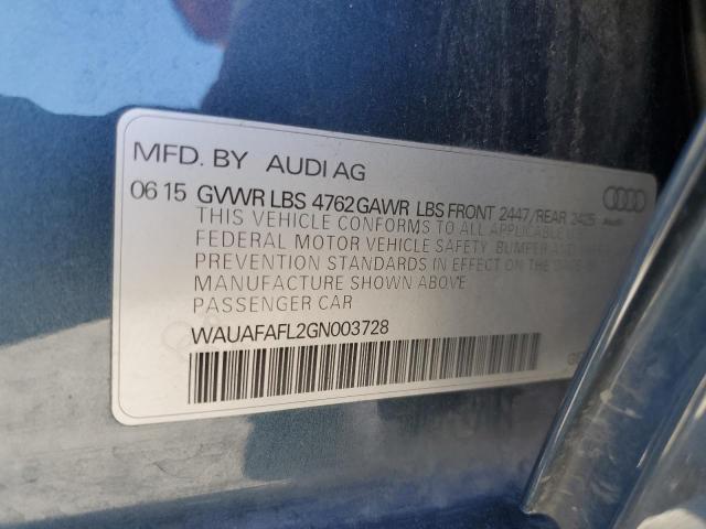 2016 AUDI A4 PREMIUM S-LINE WAUAFAFL2GN003728