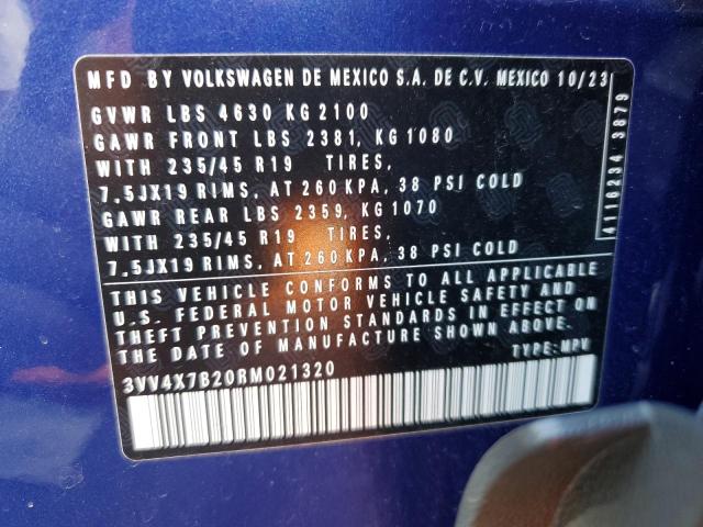 2024 VOLKSWAGEN TAOS SEL 3VV4X7B20RM021320