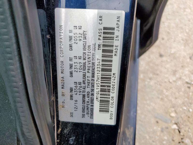 2017 MAZDA 6 TOURING JM1GL1V57H1123347