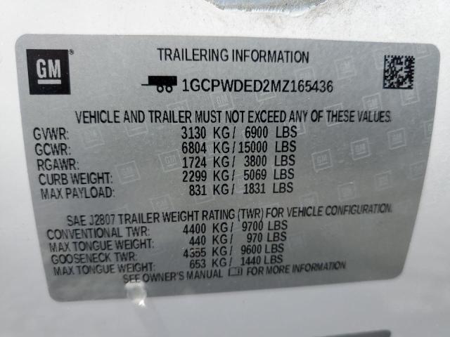 2021 CHEVROLET SILVERADO - 1GCPWDED2MZ165436