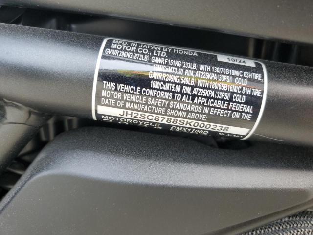 2025 HONDA CMX1100 D JH2SC8788SK000238