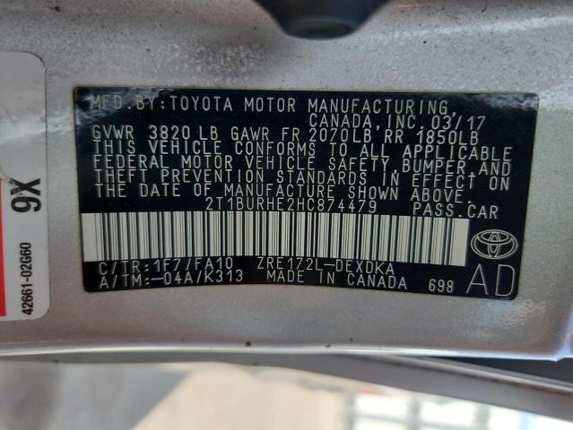 2017 TOYOTA COROLLA L - 2T1BURHE2HC874479