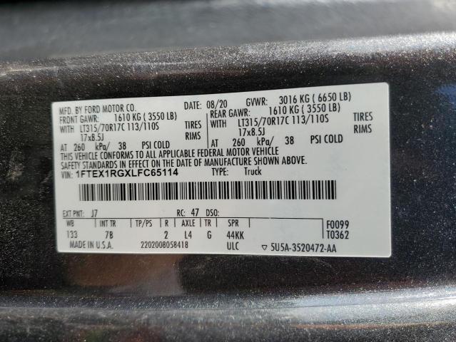 2020 FORD F150 RAPTO - 1FTEX1RGXLFC65114