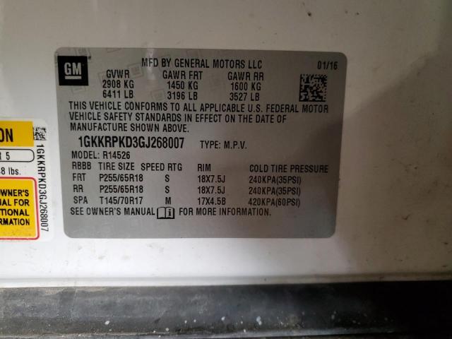 2016 GMC ACADIA SLE 1GKKRPKD3GJ268007