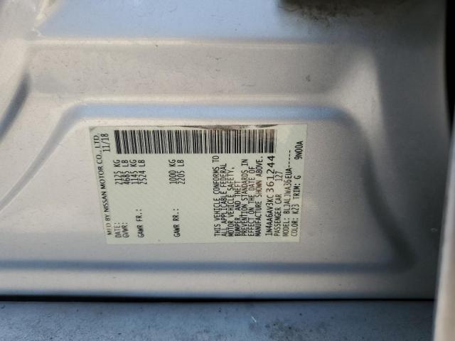 2019 NISSAN MAXIMA S 1N4AA6AV3KC361244