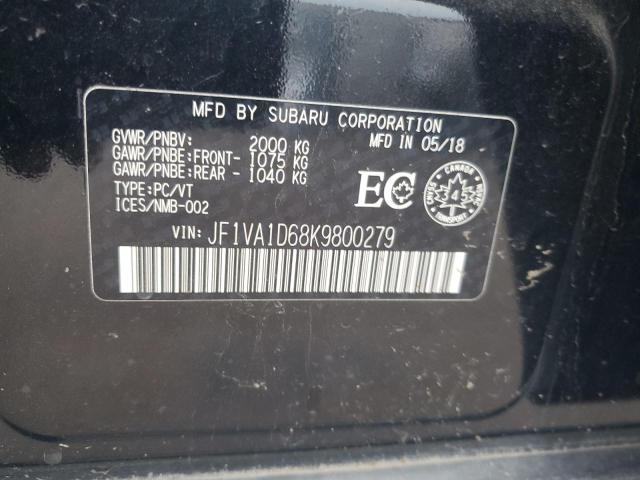 2019 SUBARU WRX PREMIU JF1VA1D68K9800279