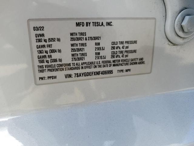 2022 TESLA MODEL Y - 7SAYGDEFXNF406995
