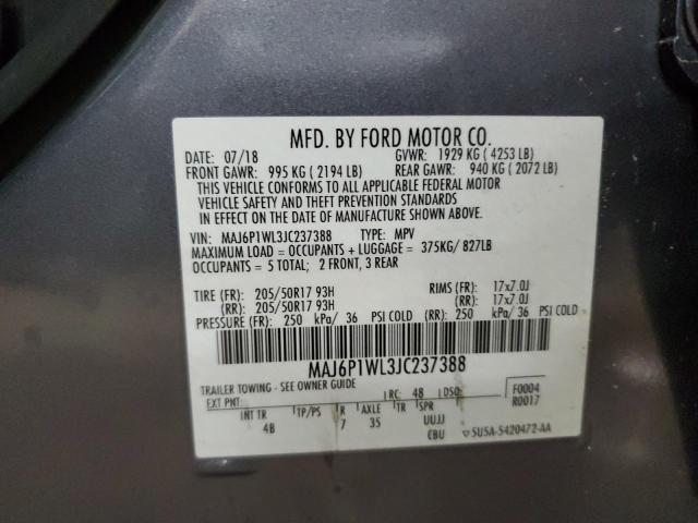 2018 FORD ECOSPORT T MAJ6P1WL3JC237388