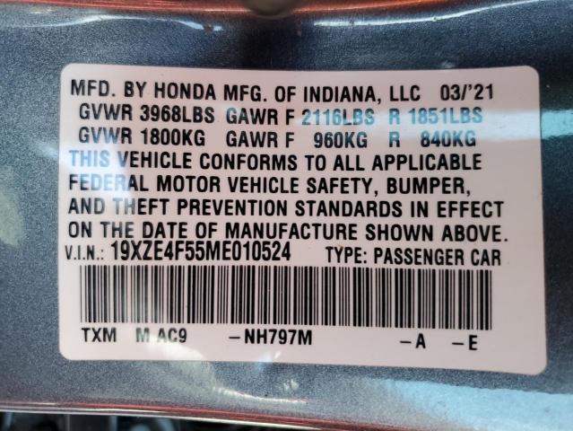 2021 HONDA INSIGHT EX 19XZE4F55ME010524