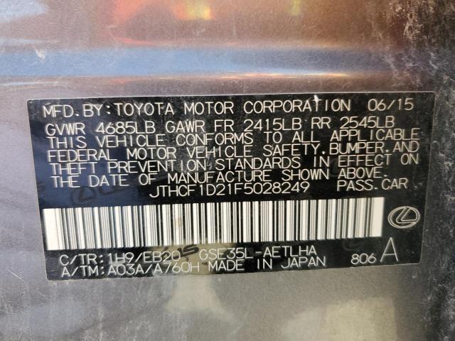 2015 LEXUS IS 250 JTHCF1D21F5028249