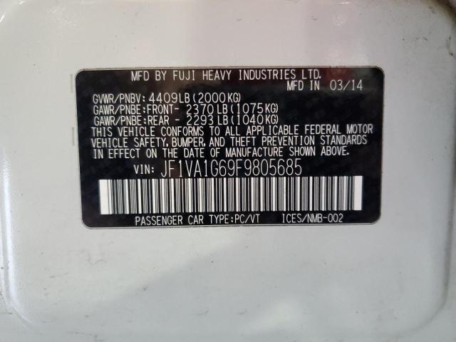 2015 SUBARU WRX LIMITE JF1VA1G69F9805685