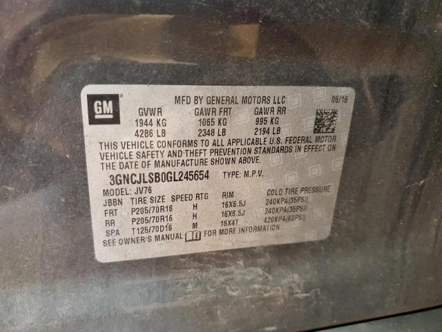 2016 CHEVROLET TRAX 1LT 3GNCJLSB0GL245654