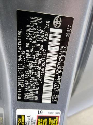 2019 TOYOTA CAMRY L 4T1B11HK2KU243477