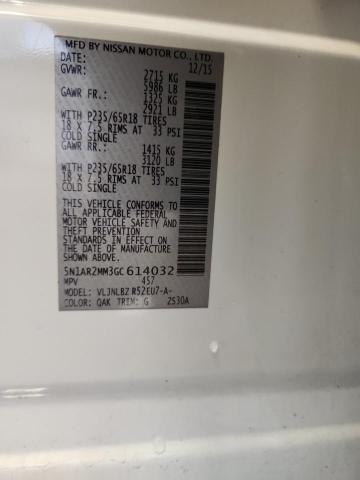 2016 NISSAN PATHFINDER 5N1AR2MM3GC614032