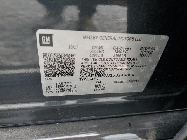 2018 BUICK ENCLAVE PREMIUM 5GAEVBKW1JJ143069