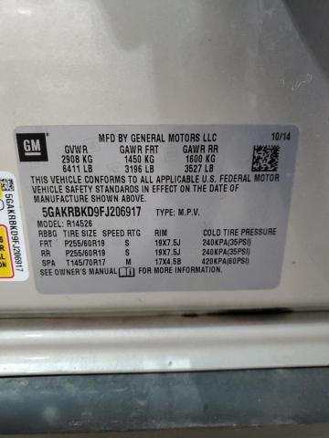 2015 BUICK ENCLAVE 5GAKRBKD9FJ206917