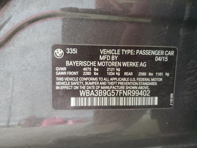 2015 BMW 335 XI WBA3B9G57FNR99402