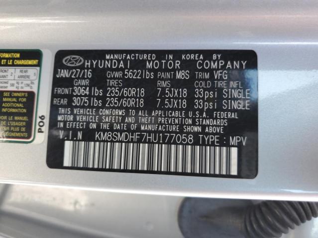 2017 HYUNDAI SANTA FE S KM8SMDHF7HU177058