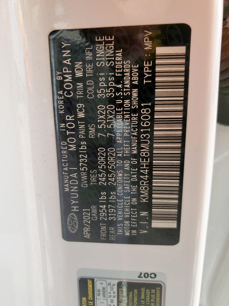 2021 HYUNDAI PALISADE S KM8R44HE8MU316081