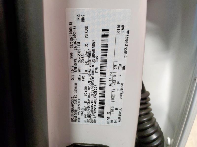 2020 FORD F150 SUPER - 1FTEW1E48LFA38227