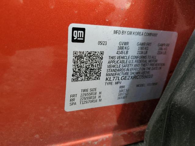 2024 CHEVROLET TRAX 1RS KL77LGE2XRC055010