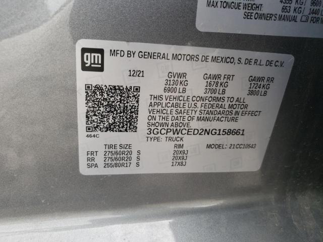 2022 CHEVROLET SILVERADO LTD C1500 LT 3GCPWCED2NG158661