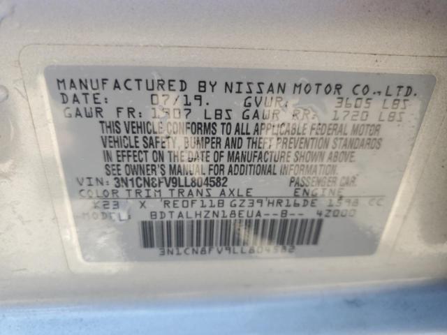 2020 NISSAN VERSA SR 3N1CN8FV9LL804582