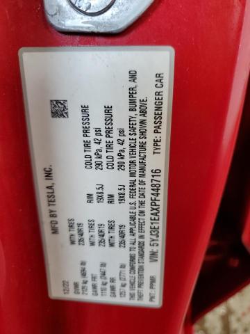 2023 TESLA MODEL 3 5YJ3E1EAXPF448716