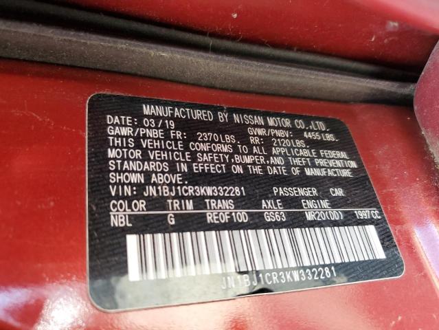 2019 NISSAN ROGUE SPORT S JN1BJ1CR3KW332281