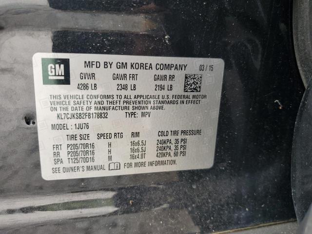 2015 CHEVROLET TRAX LS KL7CJKSB2FB178832