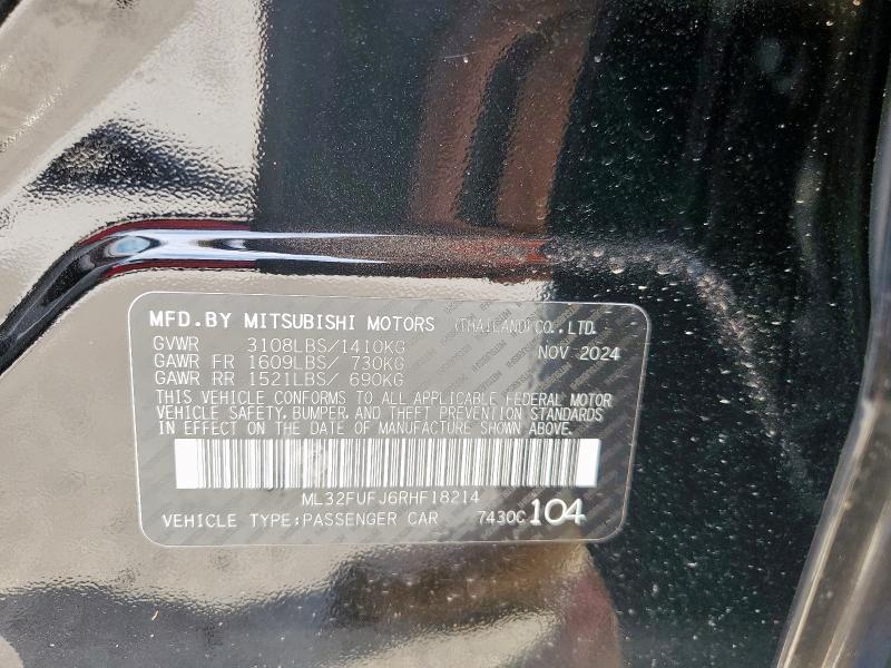 2024 MITSUBISHI MIRAGE G4 ES ML32FUFJ6RHF18214