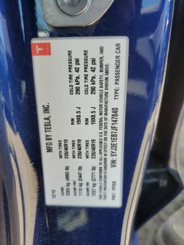 2018 TESLA MODEL 3 5YJ3E1EB7JF147840