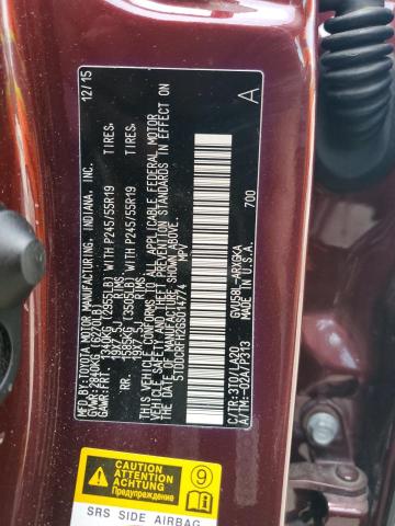 2016 TOYOTA HIGHLANDER HYBRID LIMITED 5TDDCRFH2GS014774