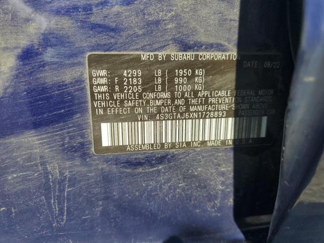 2022 SUBARU IMPREZA SP 4S3GTAJ6XN1728893