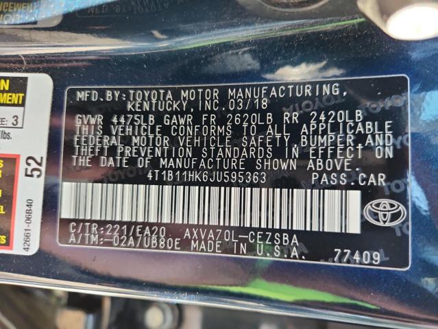 2018 TOYOTA CAMRY L 4T1B11HK6JU595363