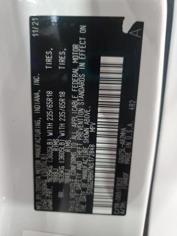 2022 TOYOTA HIGHLANDER 5TDGZRBH7NS172848