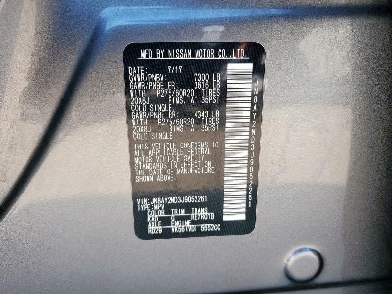 2018 NISSAN ARMADA SV JN8AY2ND3J9052261