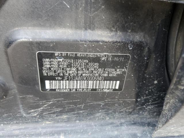 2012 SUBARU IMPREZA - JF1GJAA69CG006840