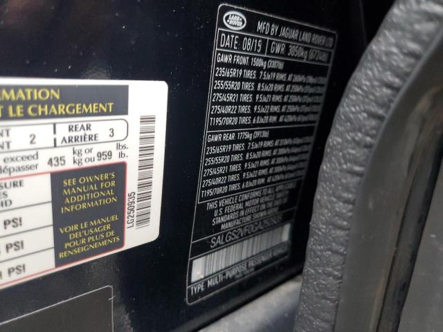 2016 LAND ROVER RANGE ROV - SALGS2VF0GA250935