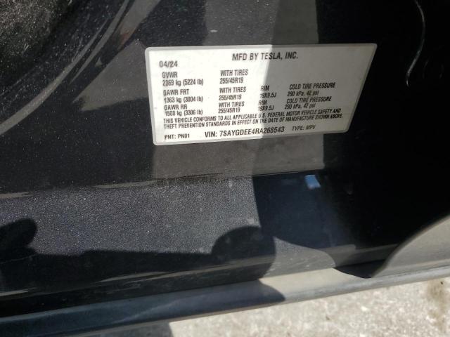 2024 TESLA MODEL Y 7SAYGDEE4RA268543