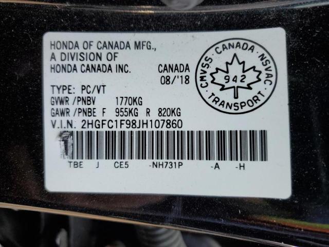 2018 HONDA CIVIC TOUR 2HGFC1F98JH107860