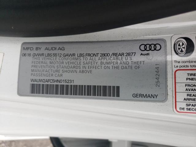 2017 AUDI A7 PREMIUM PLUS WAUW2AFC5HN015231
