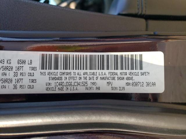 2018 DODGE DURANGO 1C4RDJDG6JC341525