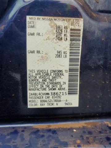 2021 NISSAN ALTIMA SR 1N4BL4CVXMN386715
