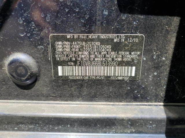 2011 SUBARU IMPREZA WR - JF1GV8J66BL513990