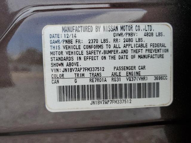 2015 INFINITI Q50 BASE JN1BV7AP7FM337512